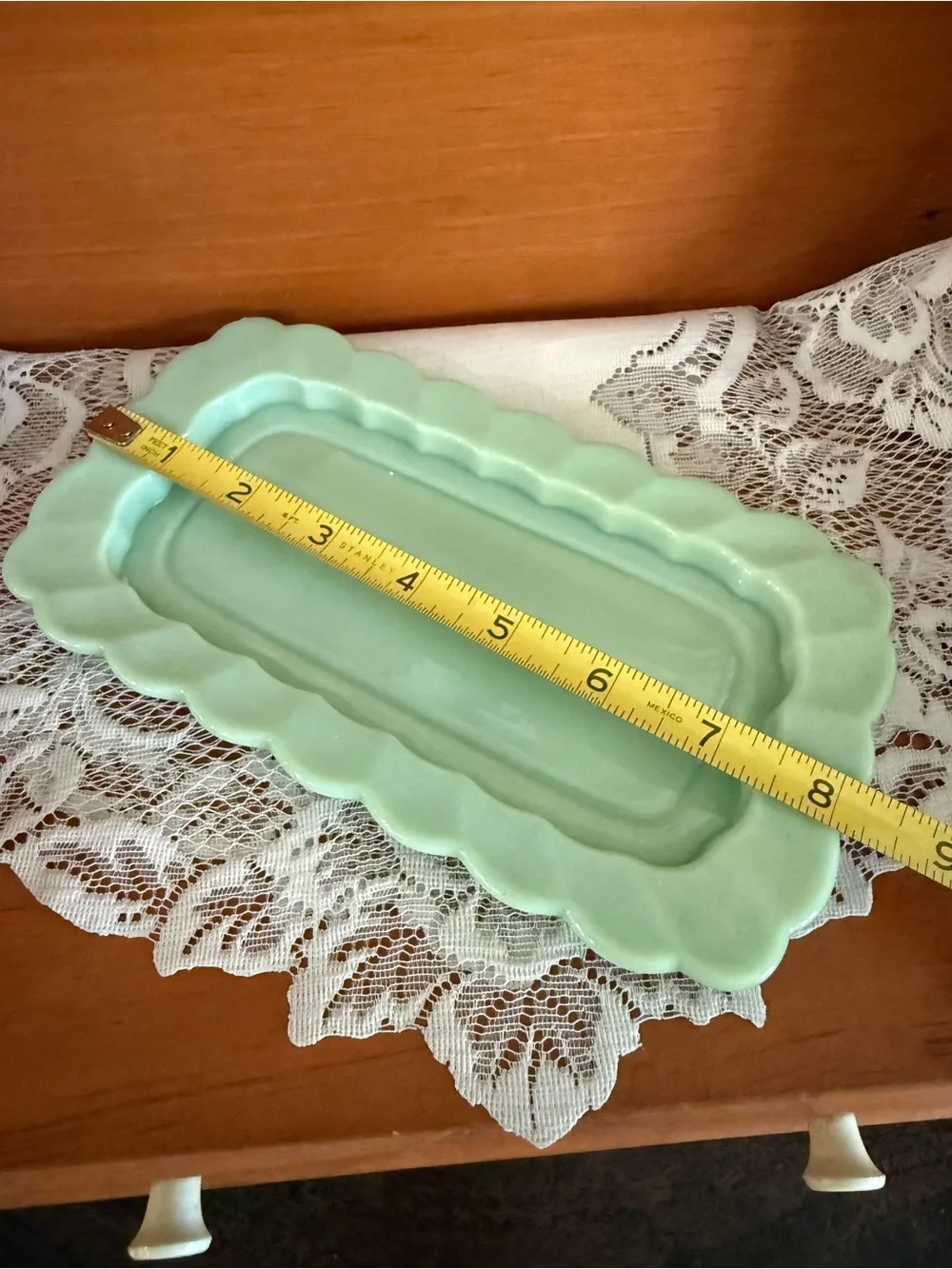 Pioneer Woman Green Ceramic Butter Dish